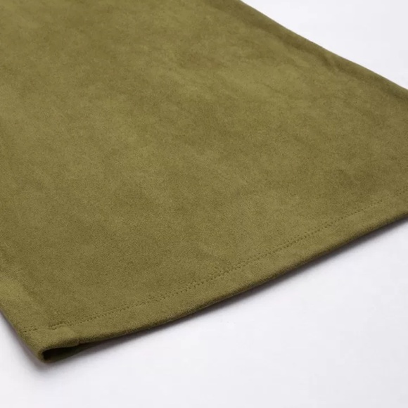 Forever 21 Olive Green Solid Bootcut Flare Pants | Elastic Waistband Size S - Picture 9 of 14